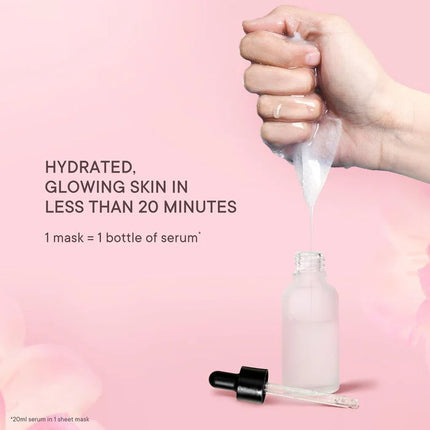 Packaging of Brightening & Skin Clarifying Sheet Mask with Cherry Blossom Radiance - 25 ML, highlighting the product and its cherry blossom sheet mask formula.