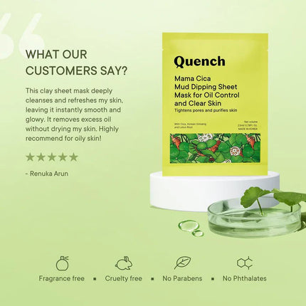 Close-up of Mud Sheet Mask with Cica Herb Repair packaging showcasing its ingredients, including kaolin clay and cica extracts, ideal for detoxifying and hydrating skin.