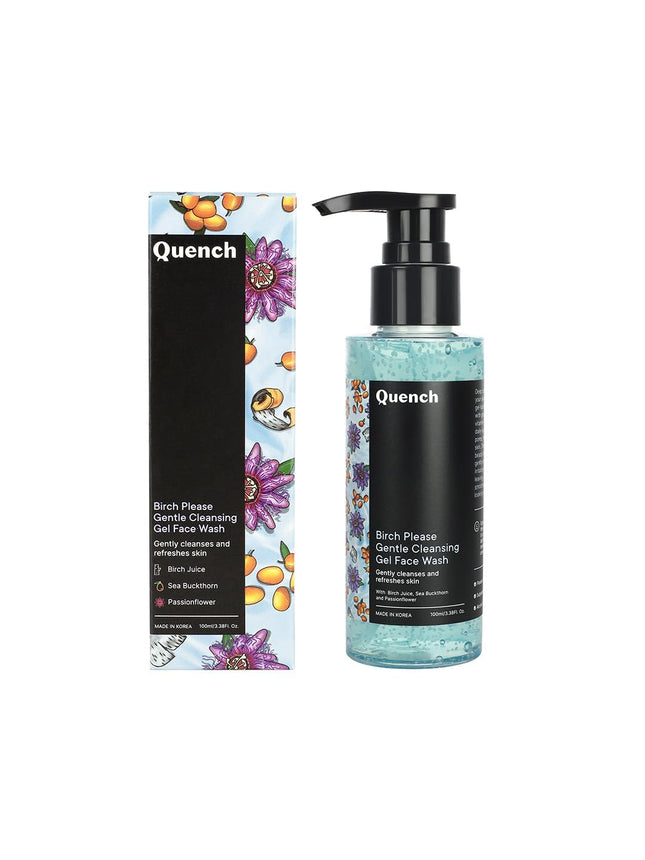 Quench Gentle Cleansing Gel Face Wash with Salicylic Acid & Birch Juice Enzymes, ideal gentle cleansing gel for smooth, clear skin.