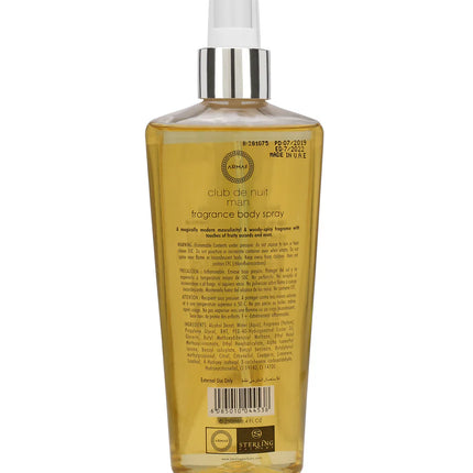 Stylish packaging of Armaf Club De Nuit Men Mist 250ML, featuring the best men's fragrance 2023 with a blend of Mint, Clove, and Leather notes.