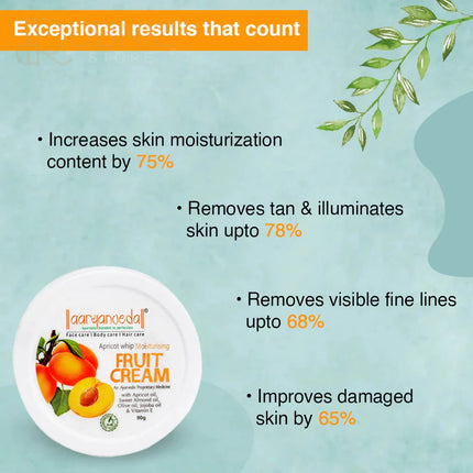 AARYANVEDA Apricot Whip Moisturising Fruit Cream - 90gm -