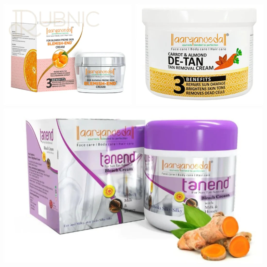 AARYANVEDA Tanend De-Tan Bleach Cream & Blemish-End Cream &