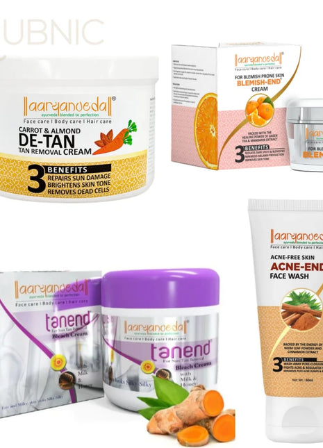 AARYANVEDA Tanend De-Tan Bleach Cream & Blemish-End Cream &