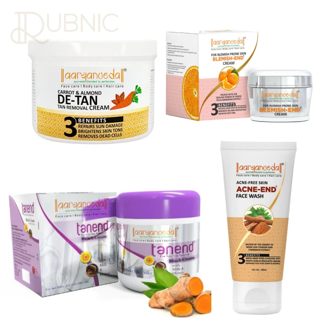 AARYANVEDA Tanend De-Tan Bleach Cream & Blemish-End Cream &