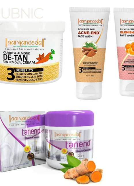 AARYANVEDA Tanend De-Tan Bleach Cream & Blemish-End Face