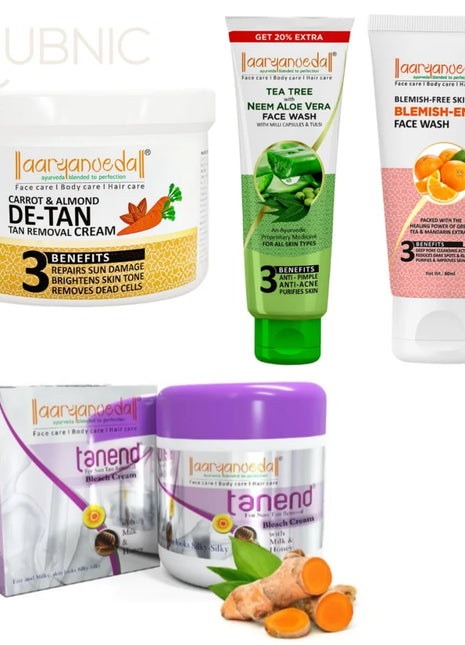 AARYANVEDA Tanend De-Tan Bleach Cream & Blemish-End Face