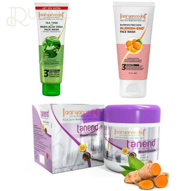 AARYANVEDA Tanend De-Tan Bleach Cream & Blemish-End Face