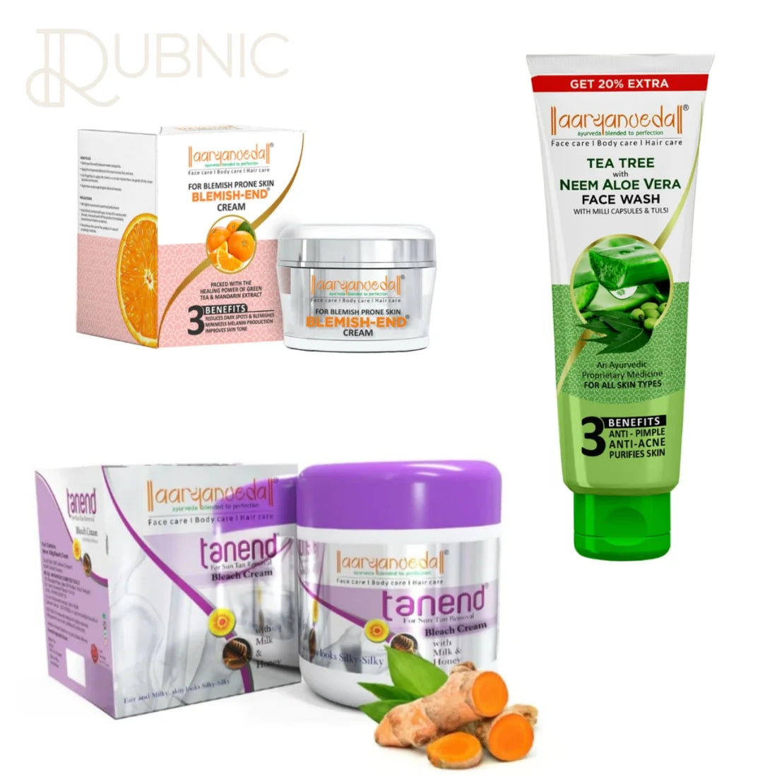 AARYANVEDA Tanend De-Tan Bleach Cream & Blemish-End Cream &