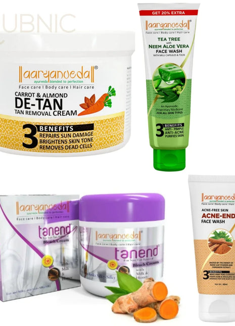AARYANVEDA Tanend De-Tan Bleach Cream &Carrot & Almond