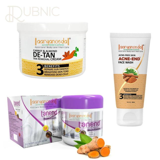 AARYANVEDA Tanend De-Tan Bleach D TAN CREAM AND FACE WASH -