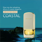 an advertisement for a coastal perfume brand