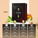 Ajmal Luxury Non-Alcoholic Attar Perfume Roll-On featuring Rose Gold scent, illustrating the elegance and appeal of this luxury non-alcoholic attar set.