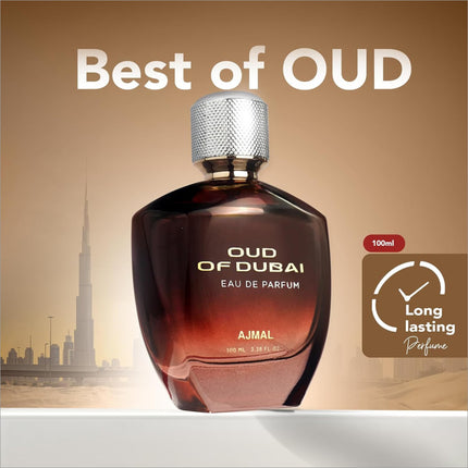 Discover the excellence of Ajmal Oud of Dubai, a long lasting unisex perfume, showcased in a stylish 100ml bottle. This premium luxury fragrance scent, featuring unique notes of amber and musk, is suitable for every occasion, making it the perfect choice for men and women.