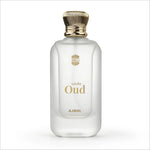 Ajmal White Oud Perfume 100 ML for Men and Women showcasing its elegant packaging. Perfectly embodies the essence of white oud perfume with floral and woody notes.