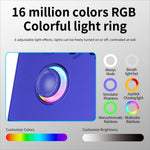 Anbernic rg40xxv handheld game console with 4 inch ips screen and vibrant blue rgb light ring with 16 million colors