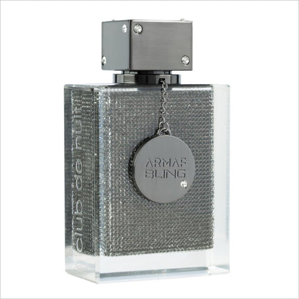 Close-up of Armaf Club De Nuit Bling Eau De Parfum (EDP) 75ML highlighting the luxurious fragrance notes of this long lasting eau de parfum.