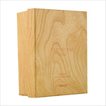 a wooden box with a label on it
