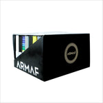 The side view of the Armaf Discovery Set - Premium Luxury Fragrance (7ML x 24 PCS) Long-Lasting Fragrance for Men & Women features elegantly packaged perfume boxes, perfect for gifting. This travel perfume set by Armaf emphasizes convenience and luxury, introducing a new way to enjoy fragrances on the go.