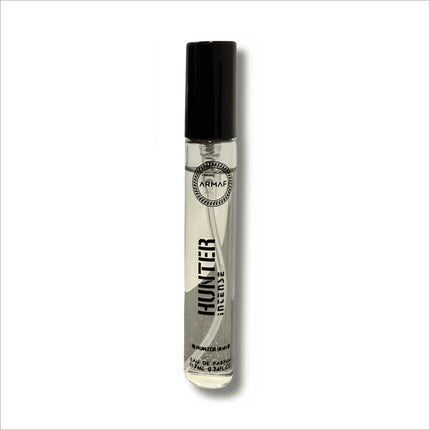 Elegant packaging of Armaf Hunter Intense Eau De Parfum 7ML - A sophisticated men's cologne featuring fresh citrus and warm woody base.