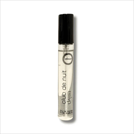 Close-up of Club De Nuit Untold Eau De Parfum (EDP) 7ML bottle, highlighting its elegant design as a top choice eau de parfum for men women.