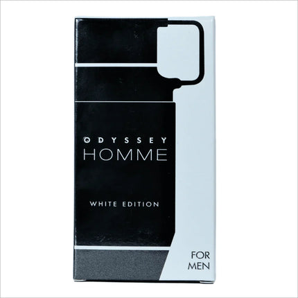 Armaf Odyssey Homme White Edition Eau De Parfum 7ml bottle showcasing its alluring blend for a long-lasting men's fragrance experience.