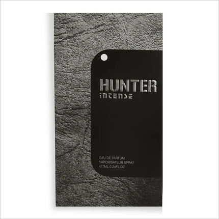 Close-up of Armaf Hunter Intense Eau De Parfum 7ML bottle - Long-lasting sophisticated men's cologne showcasing its bold and aromatic fragrance.