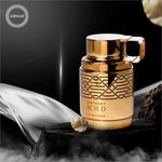 Product packaging of Armaf Odyssey Aoud Eau De Parfum, highlighting the amber wood fragrance for males.