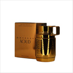 Lifestyle image of Armaf Odyssey Aoud EDP showing the elegant bottle that embodies the amber wood fragrance.