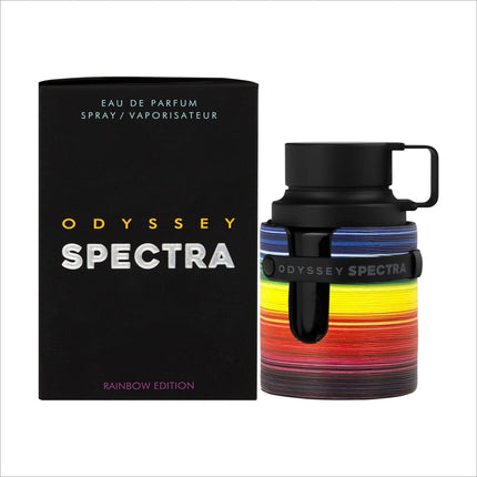 Visually appealing display of Armaf Odyssey Spectra Eau De Parfum 100ML Rainbow Edition, showcasing a unisex perfume long lasting option.