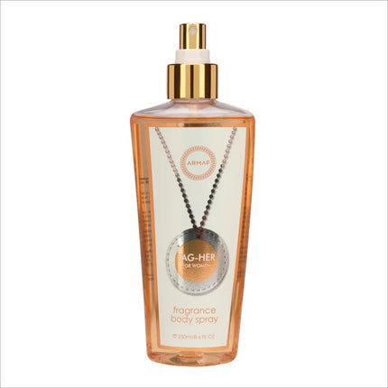 Elegant packaging of Armaf Tag Her Mist 250ML, embodying a warm inviting scent ideal for everyday allure.