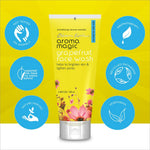 Close-up of Aroma Magic Grapefruit Face Wash for Oily Skin, infused with essential oils for enhanced skin brightening and pore tightening.