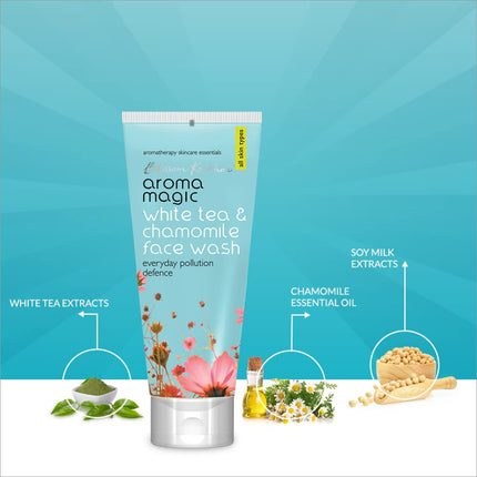 Aroma Magic Pollution Defence Face Wash packaging - a chemical-free natural face wash designed to protect against pollution.