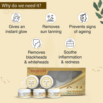 Aryanveda Gold Facial Kit With Almond Oil For Deep