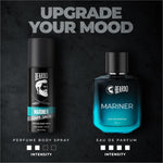 a bottle of mariner next to a bottle of cologne