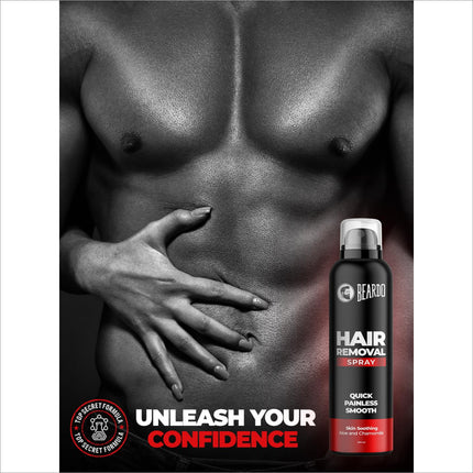 Men using Beardo Hair Removal Spray for painless hair removal, demonstrating its ease of use and effectiveness.
