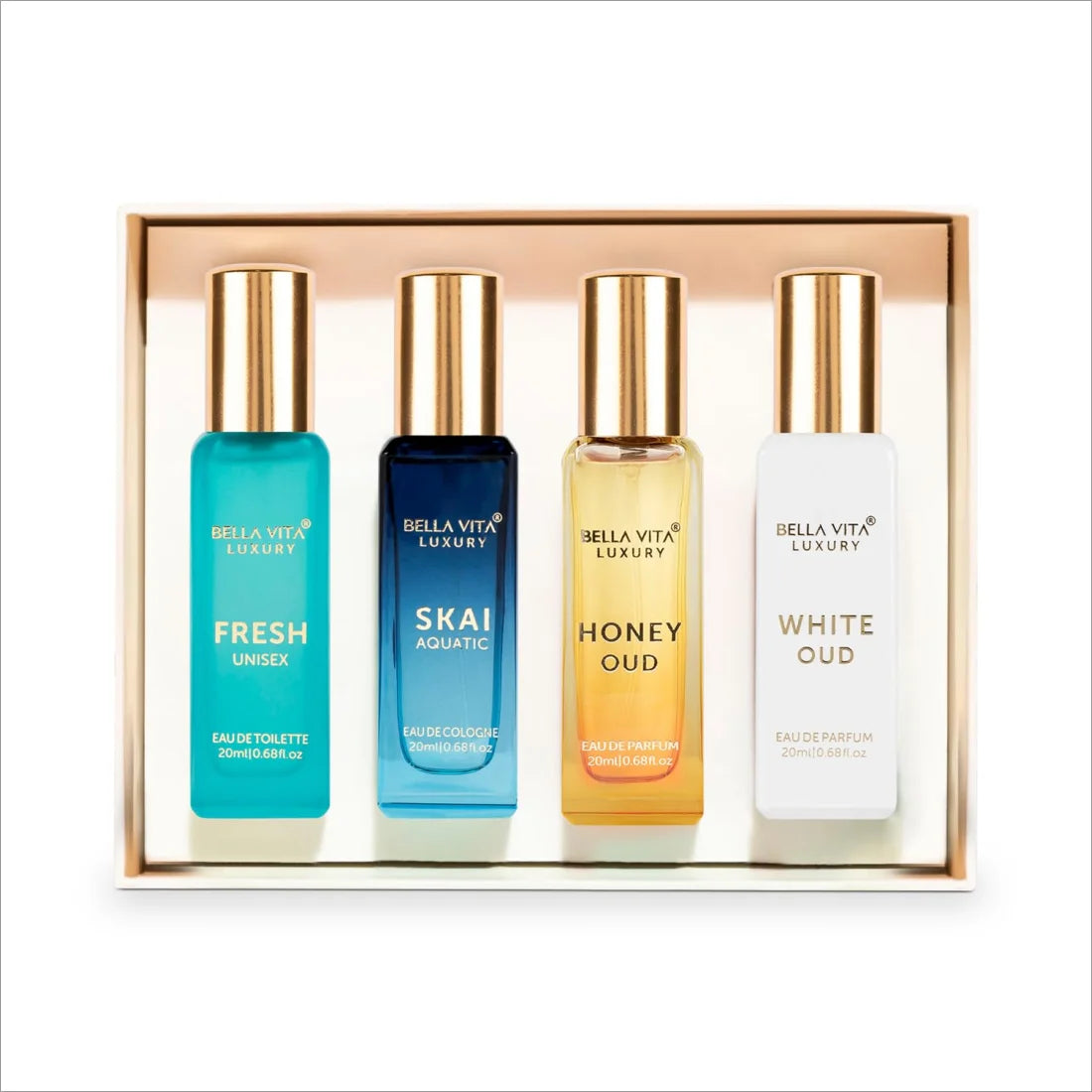 Bella Vita Luxury Unisex Eau De Parfum Gift Set 4 x 20ml for