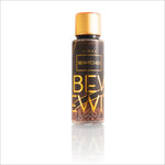 Bottle of Bewitched Body Mist by BIRRA, featuring a black and gold design with the product name prominently displayed in bold letters.