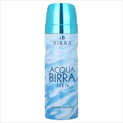 a blue bottle of deodorant spray on a white background