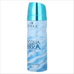 a blue bottle of deodorant on a white background