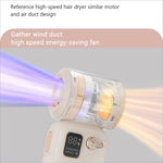 White c06 portable usb rechargeable mini fan with transparent barrel and digital display showing 88 percent strength