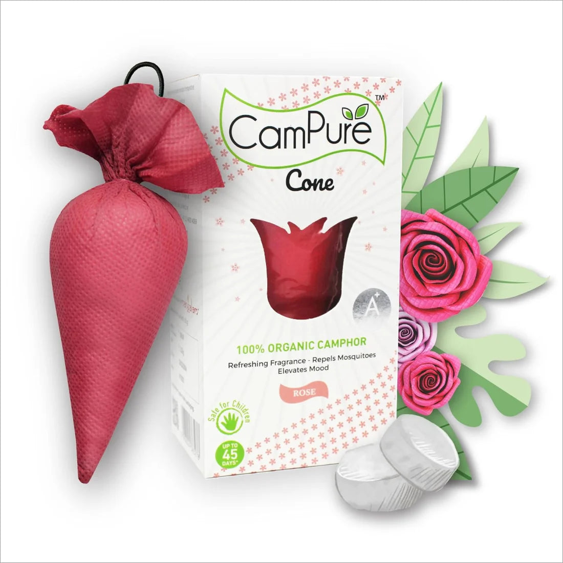 CAMPURE CamPure Cone Rose - PACK OF 1 - Camphor Cone