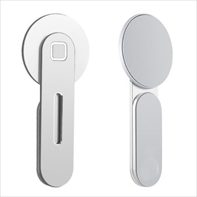Silver magnetic phone holder with circular suction cup base and sleek minimalist design for car magnetic phone use