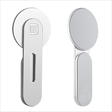Silver magnetic phone holder with circular suction cup base sleek minimalist design car magnetic phone easy install