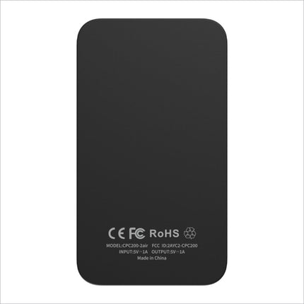 Black rectangular portable power bank with white specifications for carlinkit 2air-oem-bk wireless android auto carplay adapter dongle