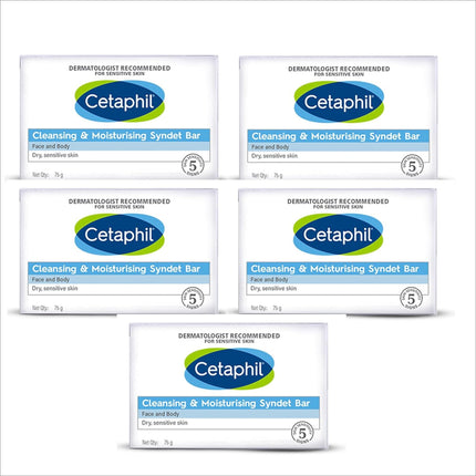 Cetaphil Cleansing and Moisturising Syndet Bar - PACK OF 5