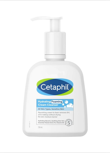 Cetaphil Hydrating Face Wash Cream to Foam Cleanser 236ml -