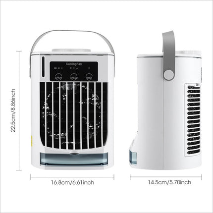 White portable cf-008 cooling fan with digital control panel handle water tank and pull-out condensate collection
