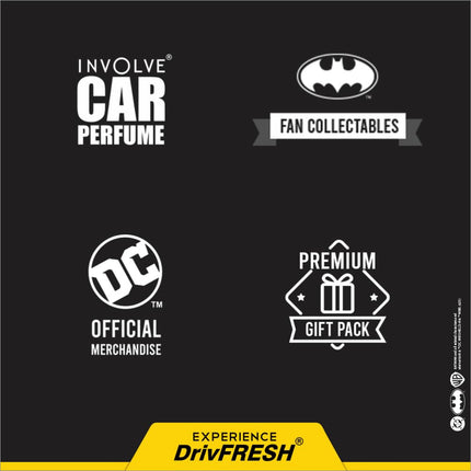 Involve Your Senses Fruity Fragrance Car Air Freshener in Tin Can, Warner Bros. Official DC Merchandise.