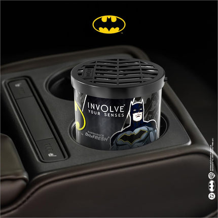 Stylish Involve Your Senses Tin Can Car Air Freshener, Promoting a Fresh and Fruity Atmosphere Inside Your Vehicle.