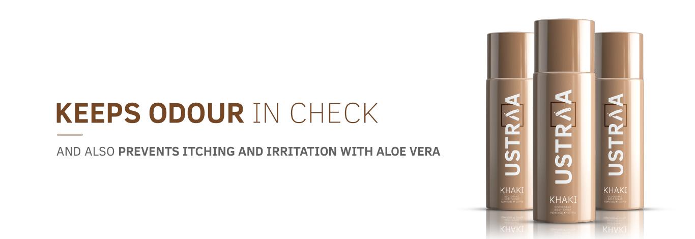 USTRAA KHAKI Deodorant Body Spray 150 ml Pack of 3